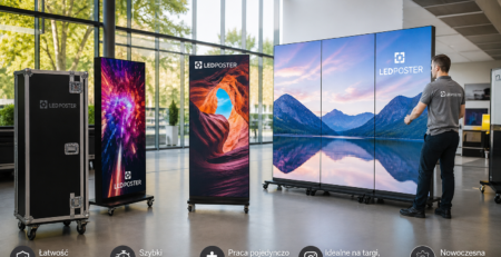 Mobilny ekran LED Poster – idealne rozwiązanie na targi, konferencje i eventy